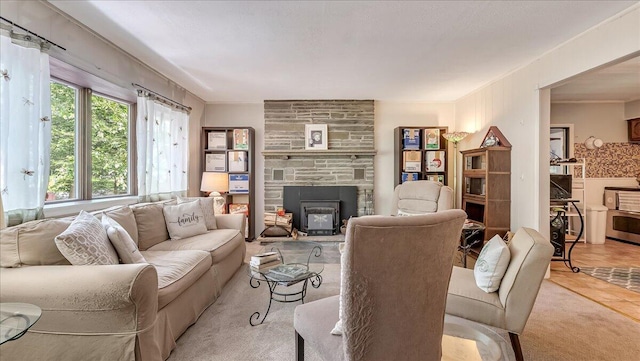 2125 Sassafras Ln, Kunkletown, PA 18058 - living room with a wood stove
