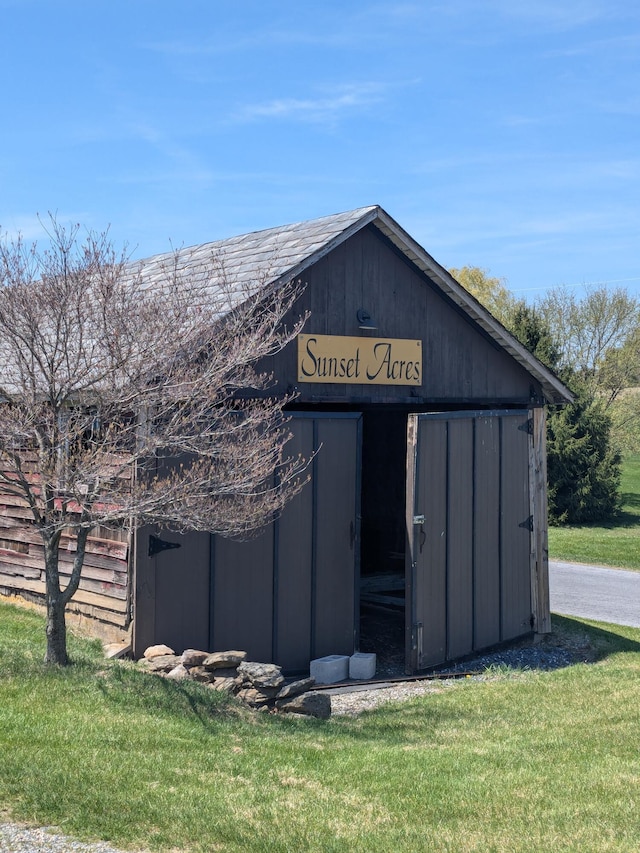 view of shed