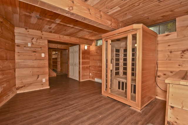2115 Upper Smith Gap Rd, Saylorsburg, PA 18353 - relaxing sauna / steam room featuring wood walls, wood finished floors, and wooden ceiling