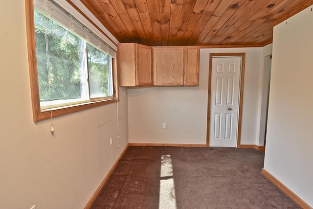 2115 Upper Smith Gap Rd, Saylorsburg, PA 18353 - spare room with wood ceiling and dark carpet