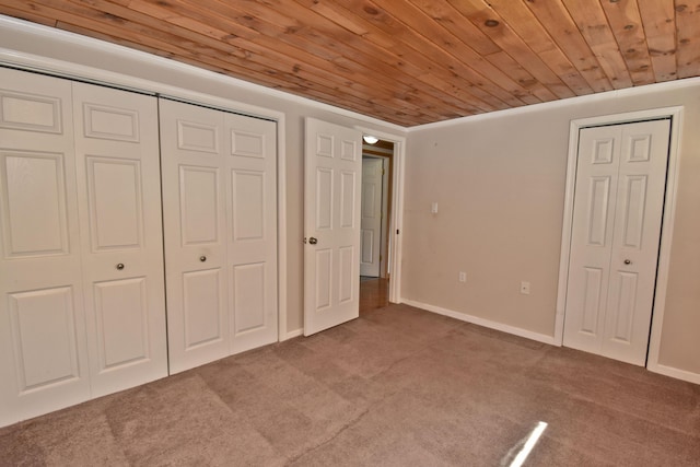 2115 Upper Smith Gap Rd, Saylorsburg, PA 18353 - unfurnished bedroom featuring wood ceiling and carpet flooring