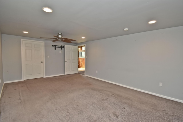 2115 Upper Smith Gap Rd, Saylorsburg, PA 18353 - empty room featuring carpet, recessed lighting, ceiling fan, and a smoke detector