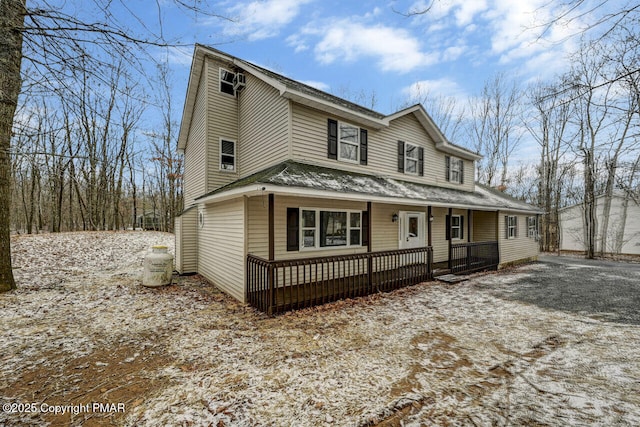 view of front of property with a porch