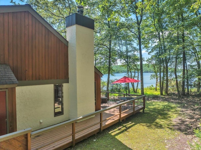 99 Ruffed Grouse Ct, Lake Harmony, PA 18624 - view of yard with a deck with water view