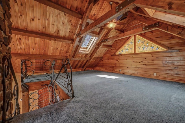 14 E Point Rd, Albrightsville, PA 18210 - unfinished attic with a skylight and an upstairs landing