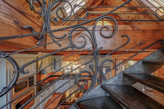 14 E Point Rd, Albrightsville, PA 18210 - stairs featuring wooden walls and plenty of natural light