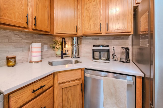 133 Sundew Dr, East Stroudsburg, PA 18301 - kitchen featuring appliances with stainless steel finishes, backsplash, and light countertops