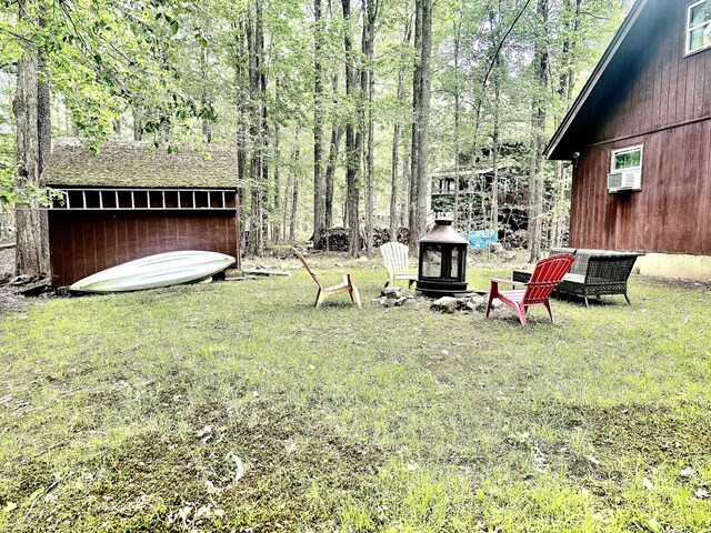 256 Partridge Dr, Pocono Lake, PA 18347 - view of grassy yard featuring cooling unit
