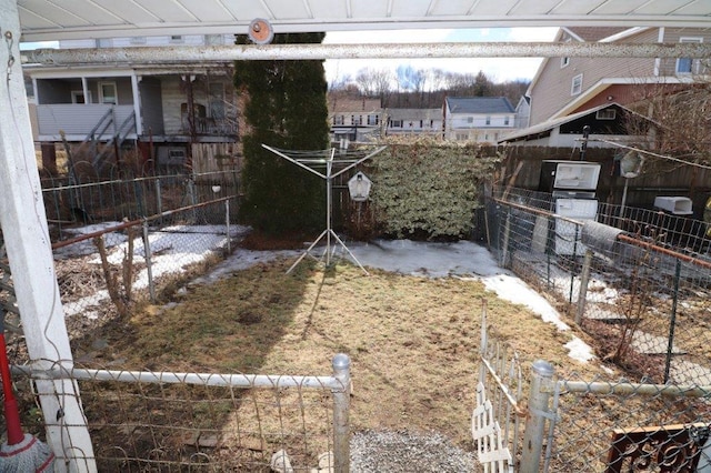 view of yard with fence