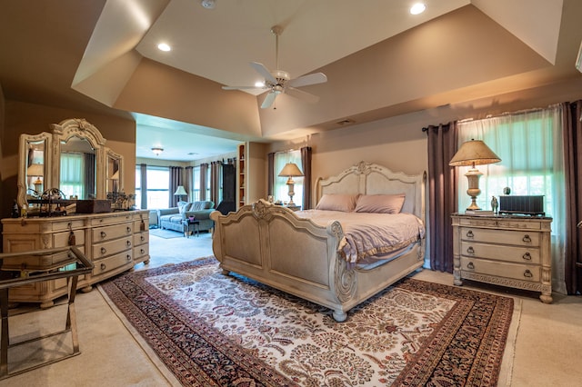 49 Central Dr, Easton, PA 18045 - bedroom with light carpet, recessed lighting, and vaulted ceiling