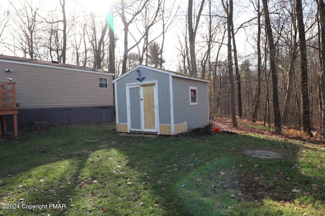 view of shed