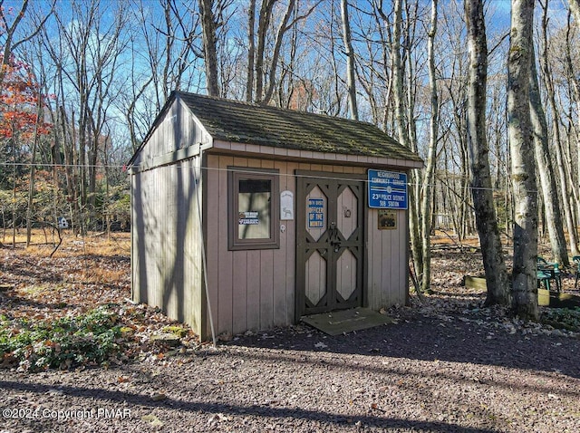 view of shed