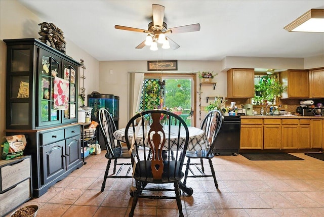 2602 Pocono Forested Dr, East Stroudsburg, PA 18302 - dining room featuring ceiling fan