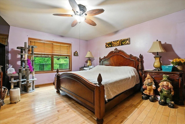 2602 Pocono Forested Dr, East Stroudsburg, PA 18302 - bedroom with wood-type flooring and a ceiling fan