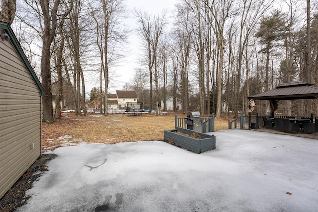 view of patio with a gazebo and a trampoline