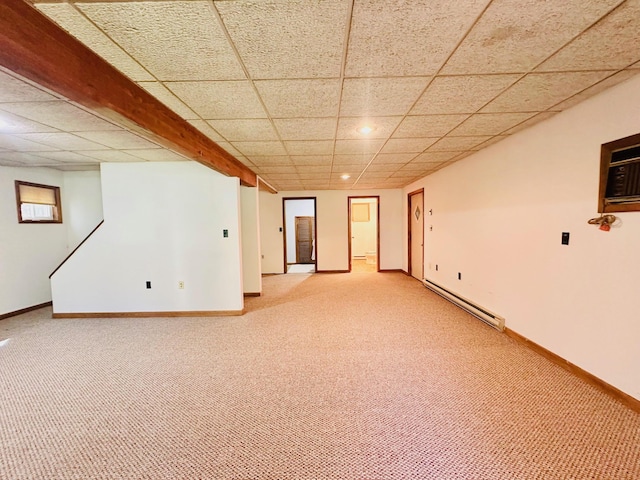 2383 Eagle Path, Bushkill, PA 18324 - finished basement featuring baseboard heating, light carpet, recessed lighting, and a drop ceiling