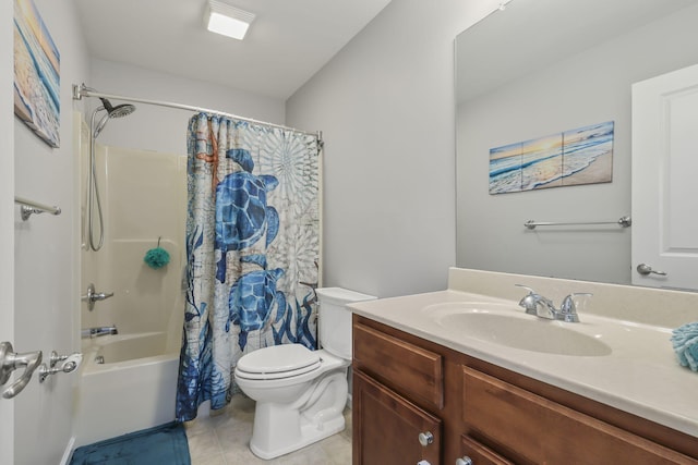 1127 Fillmore St, East Stroudsburg, PA 18301 - bathroom featuring vanity, shower / bath combination with curtain, and tile patterned flooring