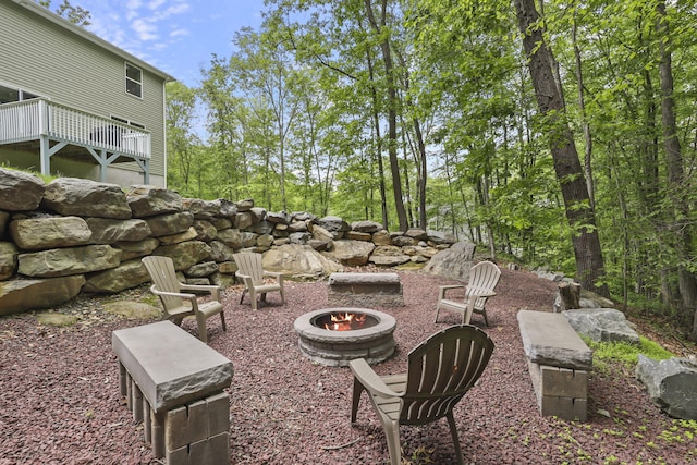 1127 Fillmore St, East Stroudsburg, PA 18301 - view of patio / terrace with an outdoor fire pit