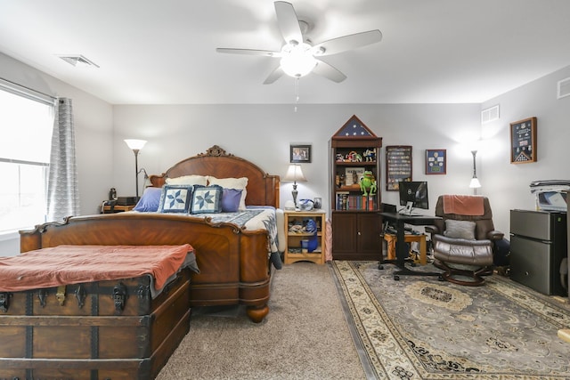 1127 Fillmore St, East Stroudsburg, PA 18301 - carpeted bedroom with ceiling fan and a desk