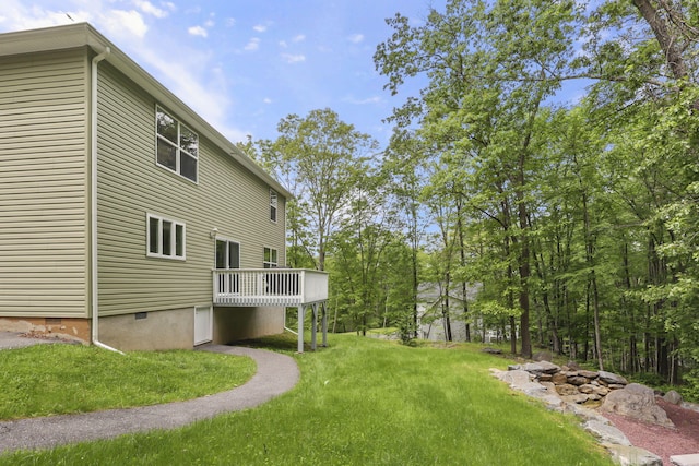 1127 Fillmore St, East Stroudsburg, PA 18301 - view of green lawn featuring a wooden deck