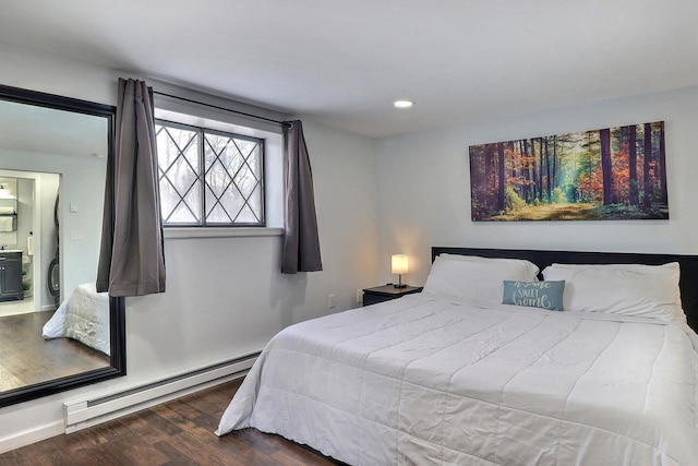3360 Rte 940, Mount Pocono, PA 18344 - bedroom featuring recessed lighting, wood finished floors, baseboards, and a baseboard heating unit