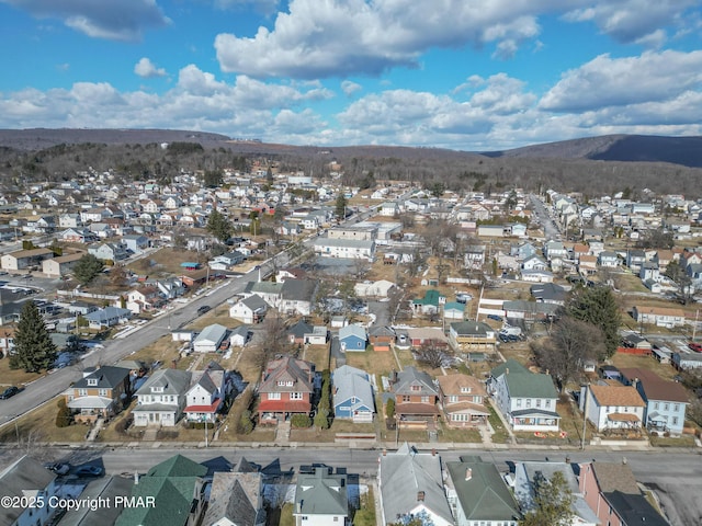 bird's eye view with a mountain view and a residential view