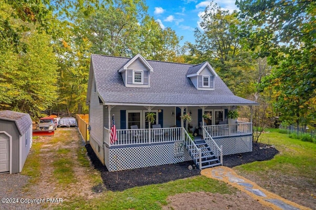 172 Steep Hill Rd, Cresco, PA 18326 - view of front of property featuring covered porch and a shingled roof