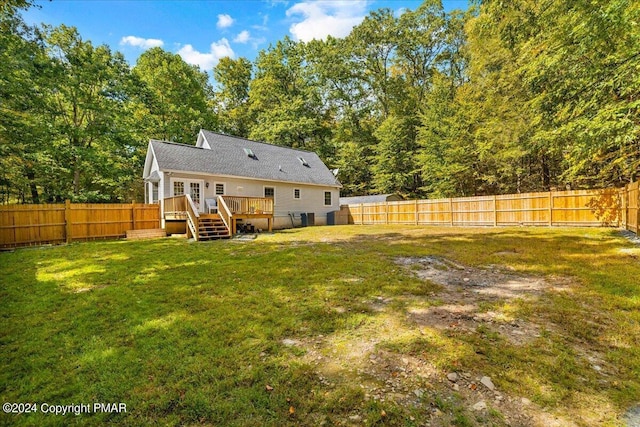 172 Steep Hill Rd, Cresco, PA 18326 - back of property featuring a wooden deck and a fenced backyard