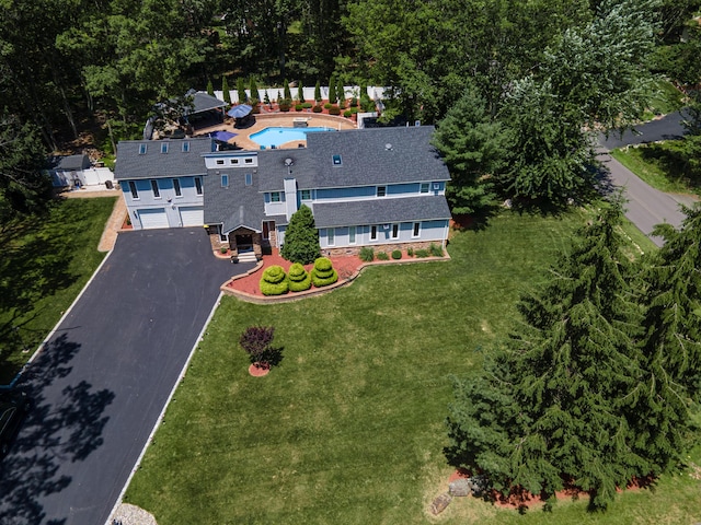 1555 Longleaf Dr, Effort, PA 18330 - view from above of property featuring a pool