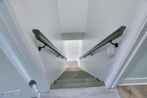 3109 Snowden Dr, Bushkill, PA 18324 - staircase featuring wood finished floors
