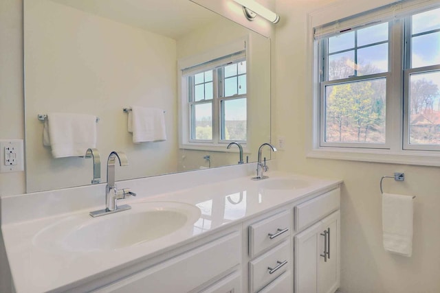 301 Reagan Dr, East Stroudsburg, PA 18301 - full bathroom with double vanity, plenty of natural light, and a sink