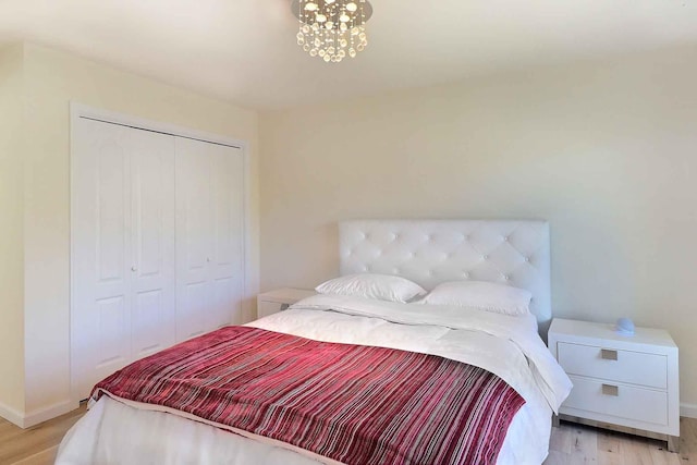 301 Reagan Dr, East Stroudsburg, PA 18301 - bedroom with baseboards, light wood-style flooring, and a closet