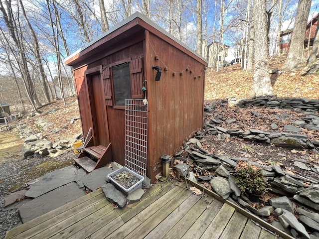 view of shed