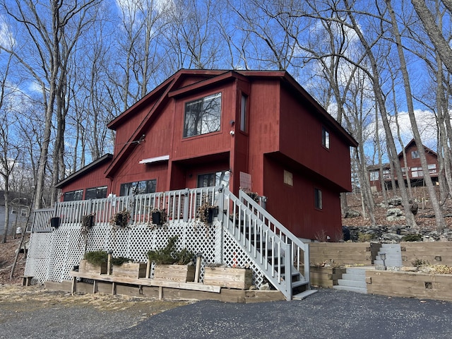 rustic home with stairs