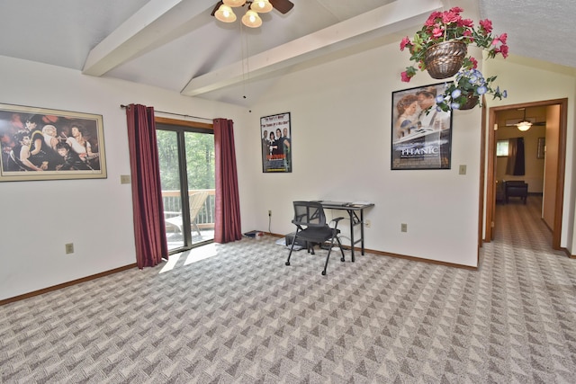 122 Mcmichaels Ct, Stroudsburg, PA 18360 - carpeted home office with ceiling fan and baseboards