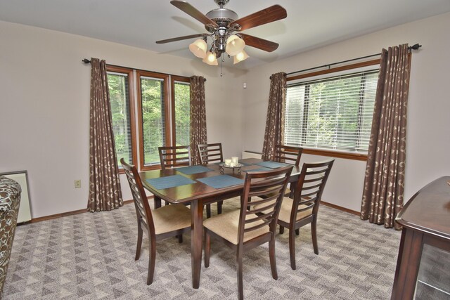122 Mcmichaels Ct, Stroudsburg, PA 18360 - dining space with a ceiling fan and light colored carpet