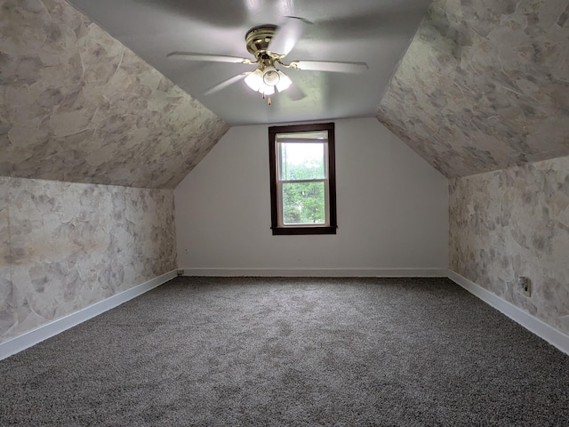 124 Sterling Valley Rd, Kunkletown, PA 18058 - bonus room featuring a ceiling fan, carpet flooring, and vaulted ceiling