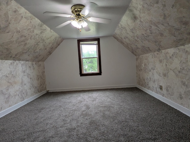 124 Sterling Valley Rd, Kunkletown, PA 18058 - additional living space with carpet, lofted ceiling, and ceiling fan
