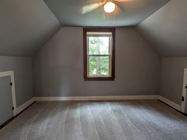 124 Sterling Valley Rd, Kunkletown, PA 18058 - bonus room featuring vaulted ceiling, carpet, and a ceiling fan