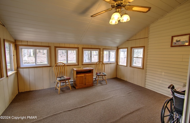 sunroom / solarium with lofted ceiling and plenty of natural light