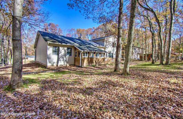 exterior space with crawl space