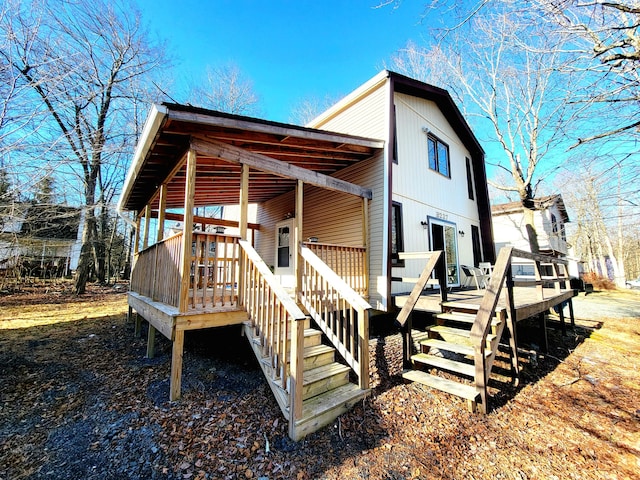 8237 Natures Dr, Tobyhanna, PA 18466 - exterior space with a wooden deck