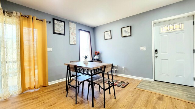 8237 Natures Dr, Tobyhanna, PA 18466 - dining space featuring light wood-type flooring and baseboards