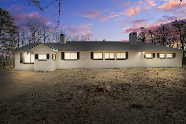 171 Knob Rd, Mount Pocono, PA 18344 - back of property at dusk with a chimney