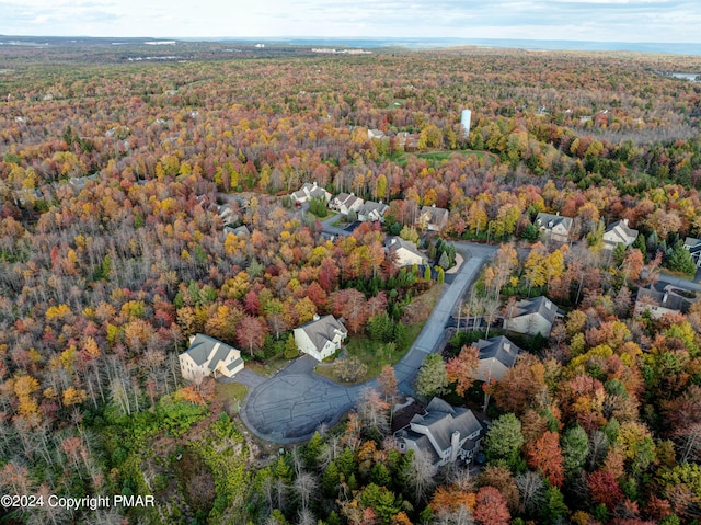 aerial view featuring a view of trees