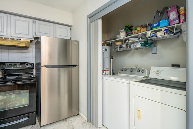 1259 Winding Way, Tobyhanna, PA 18466 - washroom with separate washer and dryer and light marble finish flooring