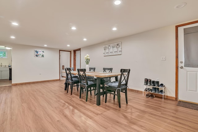 217 Coach Rd, Tobyhanna, PA 18466 - dining room with recessed lighting, light wood finished floors, and baseboards