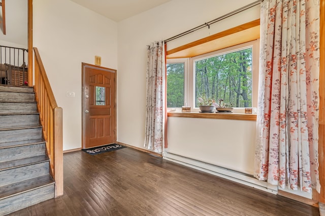 217 Coach Rd, Tobyhanna, PA 18466 - entrance foyer with wood finished floors and stairway