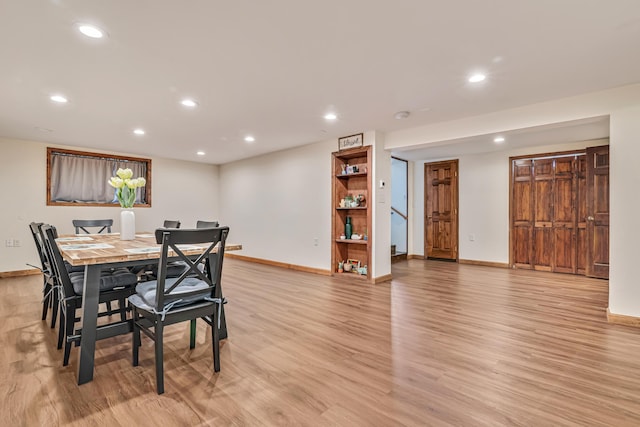 217 Coach Rd, Tobyhanna, PA 18466 - dining room featuring baseboards, recessed lighting, and light wood-type flooring