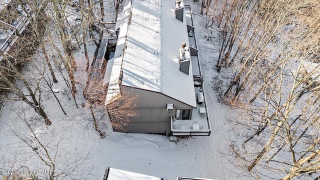 view of snowy aerial view